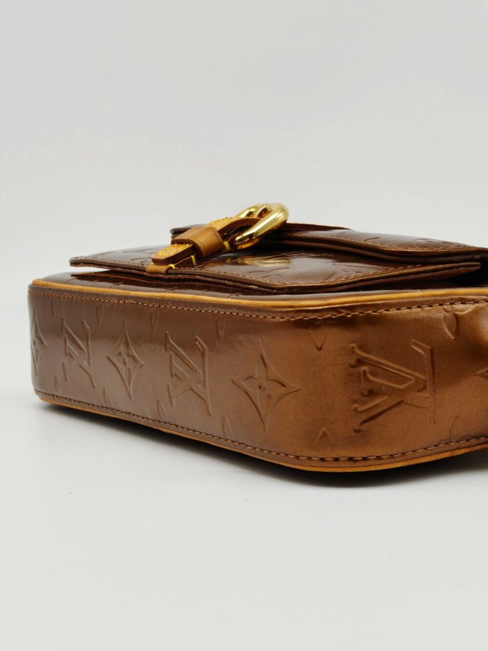 Louis Vuitton Vernis Christie MM Bronze Crossbody Shoulder Bag Patent Leather - Picture 9 of 15